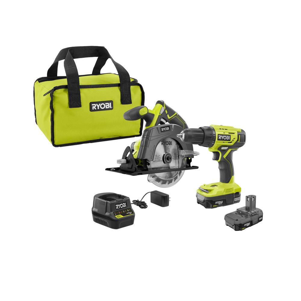15 Amp 10 in. Sliding Compound Miter Saw and 18-Volt Cordless ONE+ Drill/Driver, Circular Saw Kit - Super Arbor