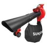 Sun Joe 250 MPH 440 CFM 14 Amp Electric Handheld Blower/Vacuum/Mulcher with Gutter Attachment in Red (Factory Refurbished)