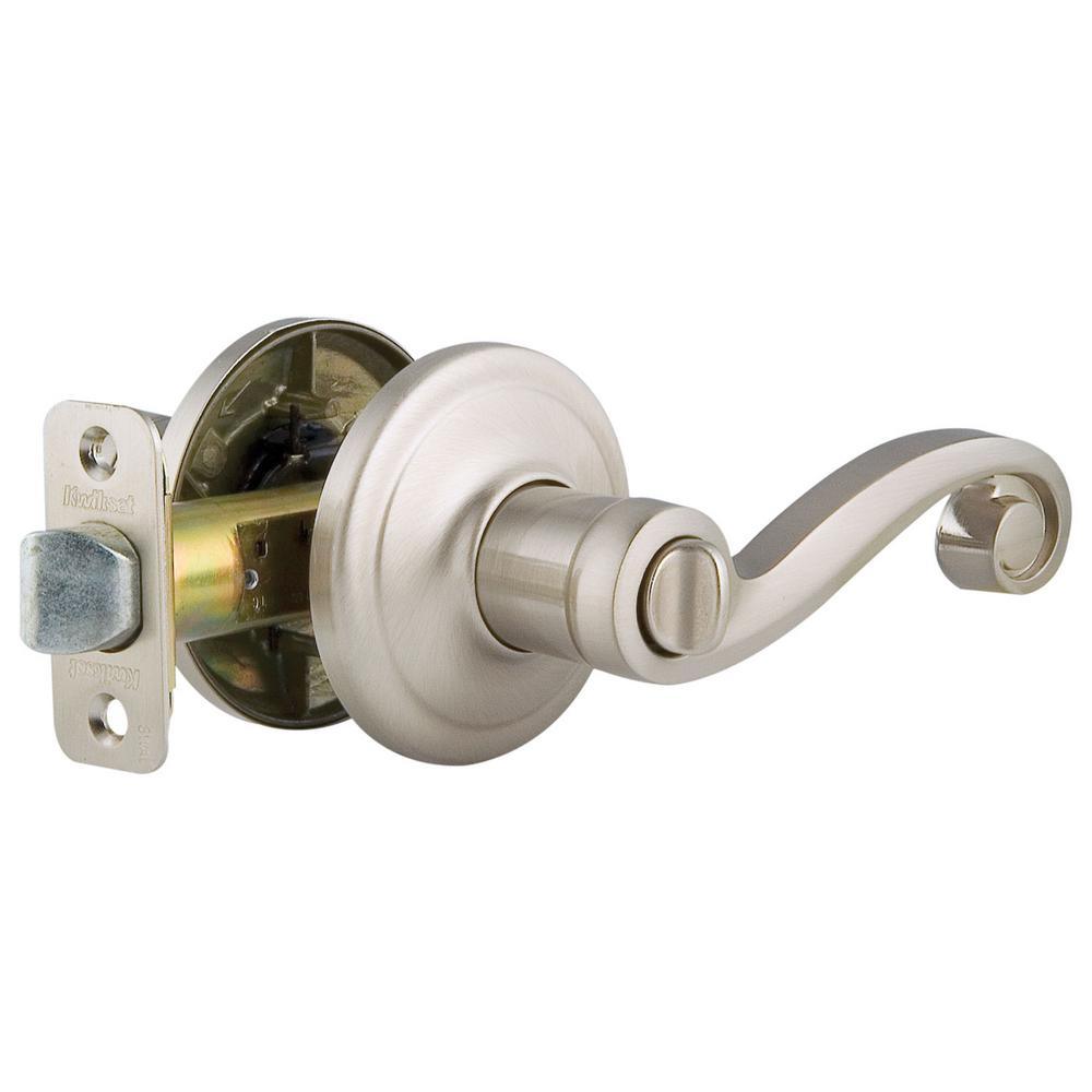 Lido Satin Nickel Entry Door Lever Featuring SmartKey Security - Super Arbor