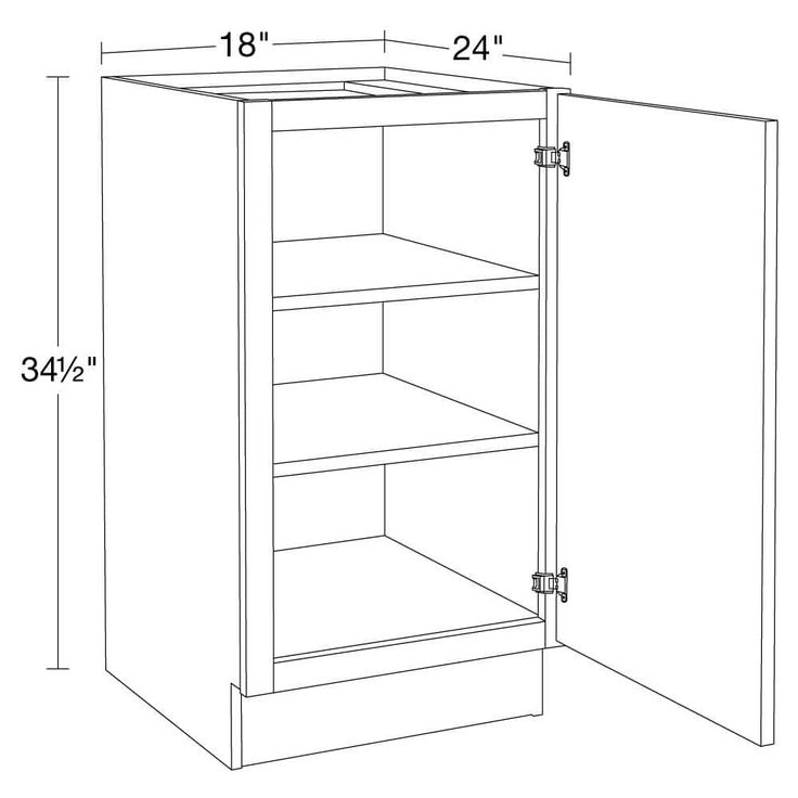 Home Decorators Collection Grayson 18 in. W x 24 in. D x 34.5 in. H Assembled Plywood Full Height Door Base Kitchen Cabinet in Pearl Gray RH