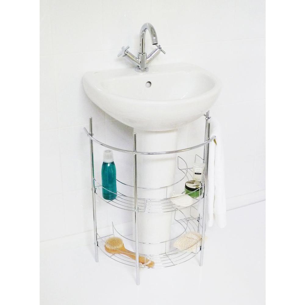 21 in. Pedestal Storage Unit in Chrome - Super Arbor