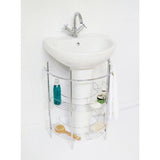 21 in. Pedestal Storage Unit in Chrome - Super Arbor