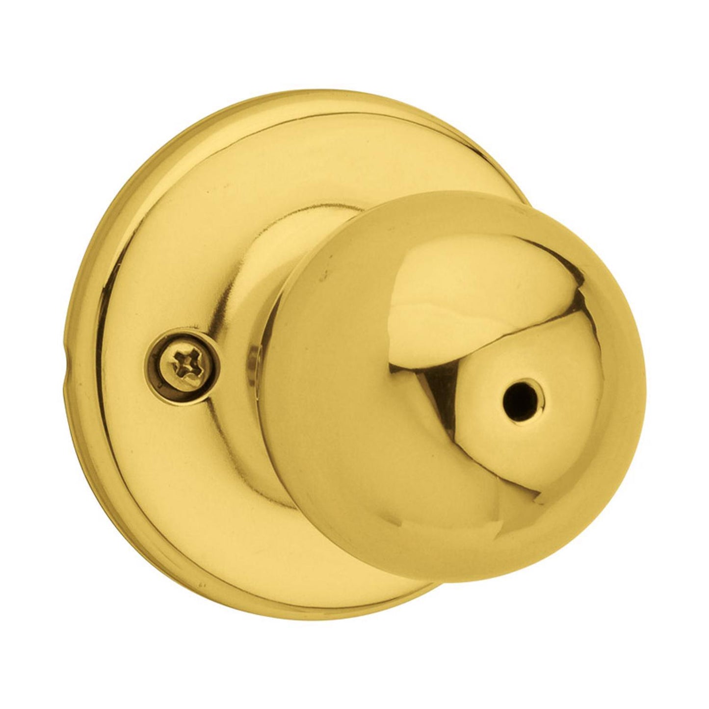 Kwikset Polo Polished Brass Privacy Knob, Right or Left Handed