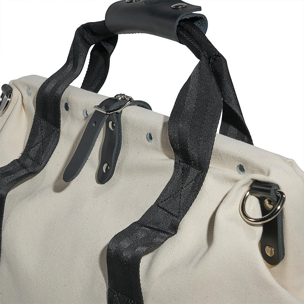 Tool Bag, Canvas with Leather Bottom, 11 Pockets, 18-Inch - Super Arbor