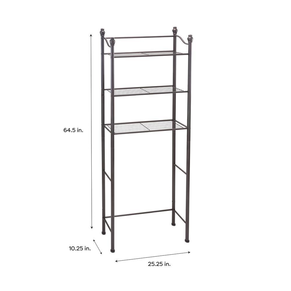 10.25 in. W  3-Tier Over the Toilet Space Saver in Oil Rubbed Bronze - Super Arbor