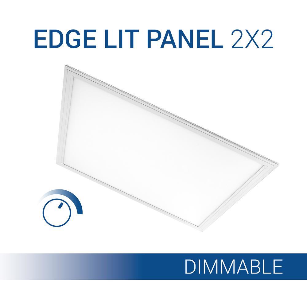 2 ft. x 2 ft. White Integrated LED Dimmable Edge Lit Panel, 4000K (4-Pack) - Super Arbor