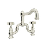 Rohl Country Kitchen Polished Nickel 2-Handle Deck-Mount Bridge Handle Kitchen Faucet