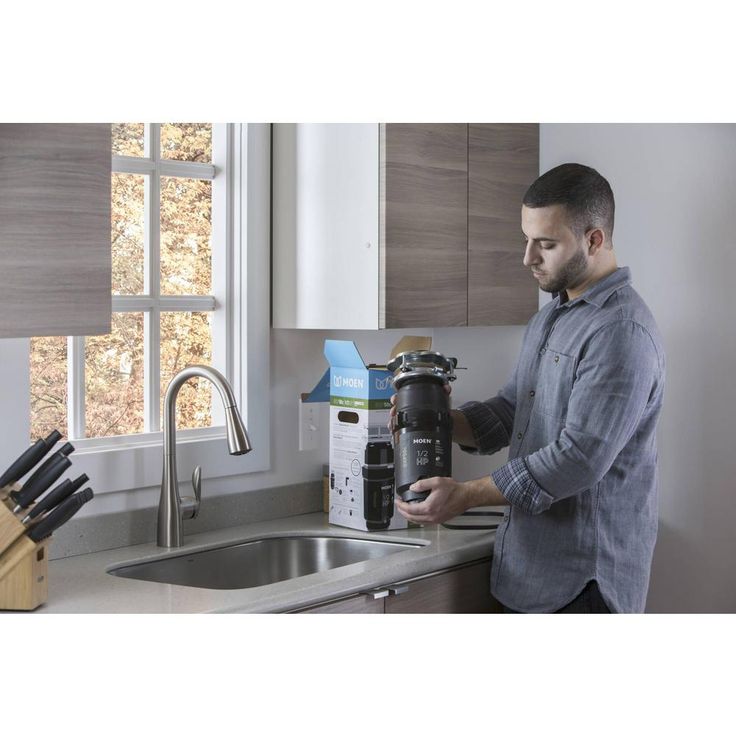MOEN Prep Series 1/2 HP Continuous Feed Garbage Disposal with Power Cord and Universal Mount