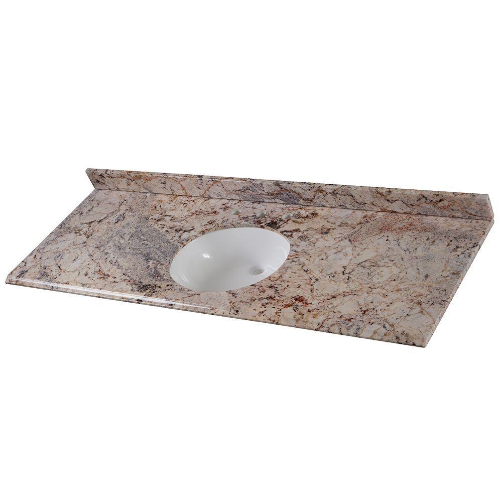 31 in. x 22 in. Stone Effects Vanity Top in Cascade with White Sink - Super Arbor