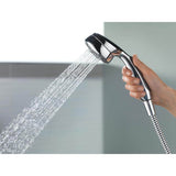 7-Spray 3.4 in. Single Wall Mount Handheld Shower Head in Chrome