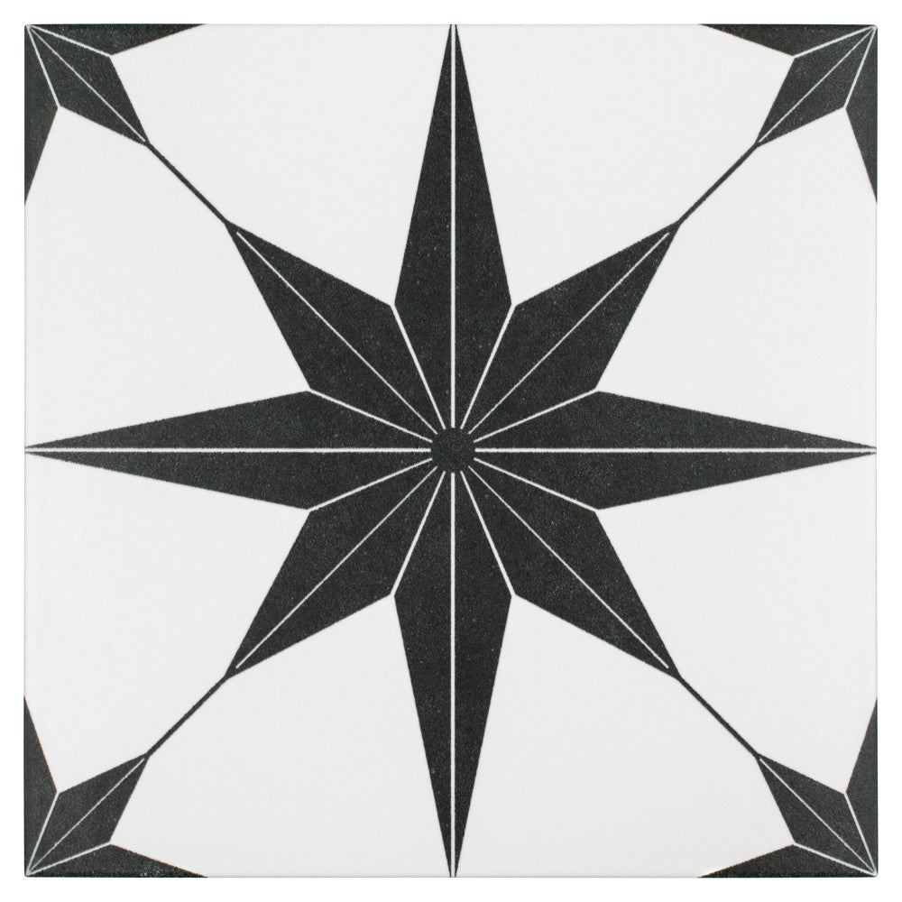 Stella Nero 9-3/4 in. x 9-3/4 in. Porcelain Floor and Wall Tile (10.88 sq. ft./Case)