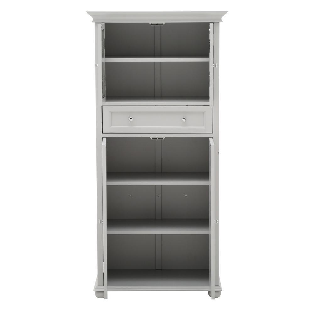 Hampton Harbor 25 in. W 4-Door Tall Cabinet in Dove Grey - Super Arbor