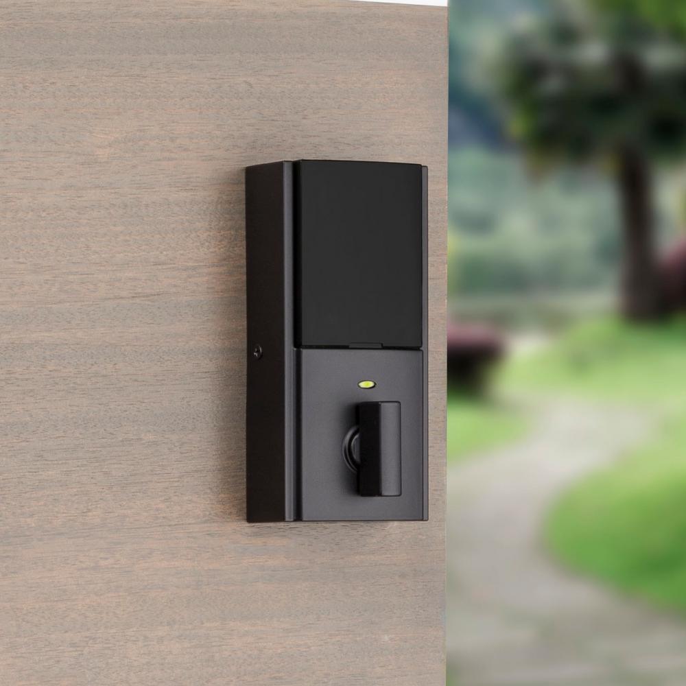 Kevo 2nd Gen Contemporary Square Matte Black Single Cylinder Touch-to-Open Bluetooth Smart Lock Deadbolt - Super Arbor