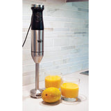 225-Watt Single Speed Silver/Black Immersion Hand Blender with Turbo Boost