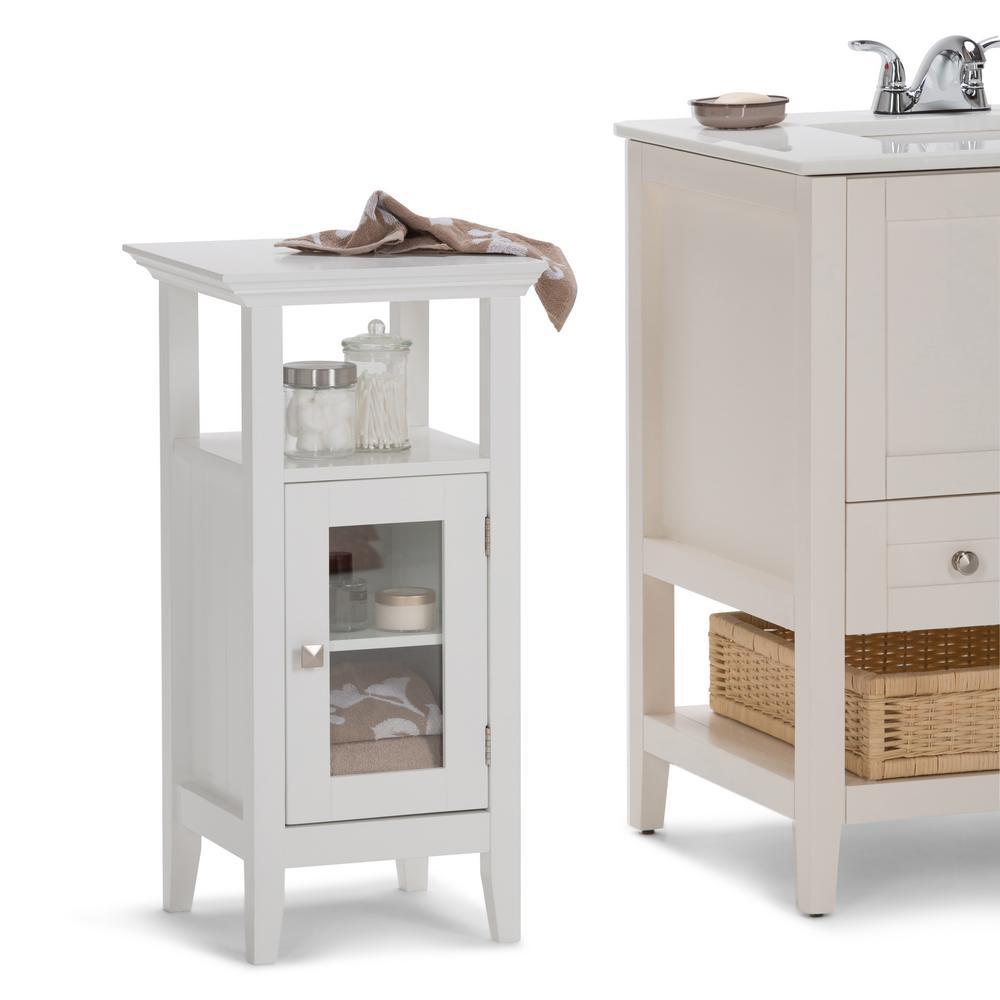 Acadian 15 in. W x 14 in. D x 30 in. H Floor Storage Bath Cabinet in White - Super Arbor