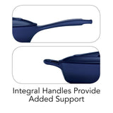 Gourmet 10 in. Porcelain-Enameled Cast Iron Skillet in Gradated Cobalt with Lid