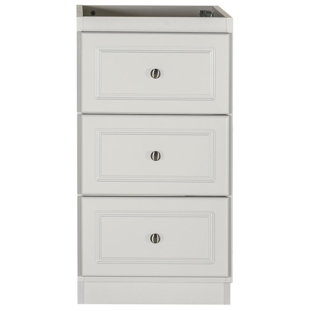 Ultraline 60 in. W x 21 in. D x 34.5 in. H Vanity for Center Basin Cabinet Only in Satin White - Super Arbor