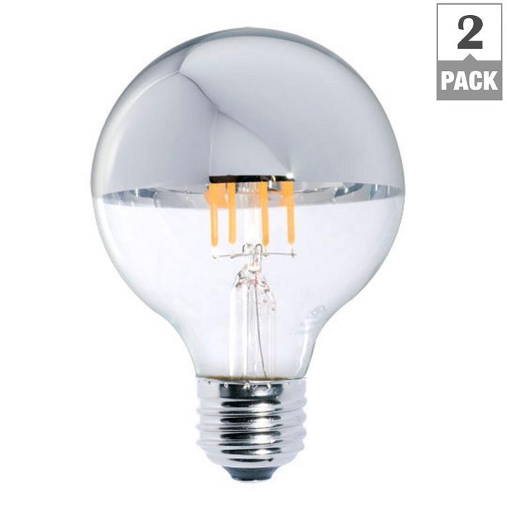 Bulbrite 40W Equivalent Warm White Light G25 Dimmable LED Half Chrome Light Bulb (2-Pack)