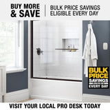 Simplicity 60 in. x 58-1/8 in. Semi-Frameless Traditional Sliding Bathtub Door in Bronze with Clear Glass - Super Arbor