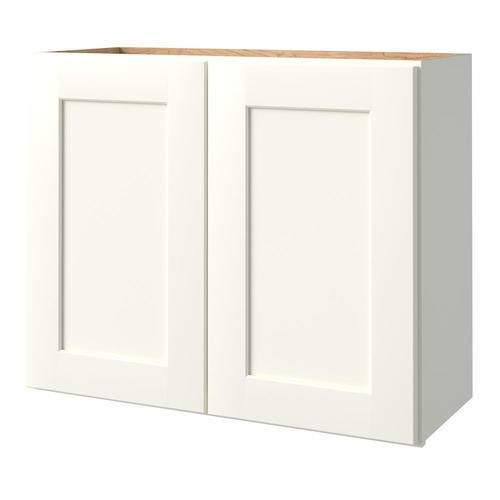 allen + roth Aveley 30-in W x 24.5-in H x 12-in D Linen Maple Door Wall Semi-Custom Cabinet