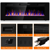 Electric Remote Control 5000 BTU 50 in. Wall Electric Fireplace in Black - Super Arbor