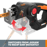POWER SHARE AXIS 20-Volt Lithium-Ion Convertible Jigsaw and Reciprocating Saw in One - Super Arbor