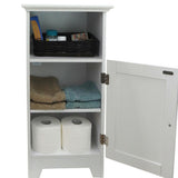 Contemporary Country 13.5 in. W x 11.75 in. D x 27.5 in. H Free Standing Single Door Cabinet With Shaker Panels in White - Super Arbor