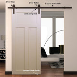 78 in. Soft Close Espresso Solid Steel Sliding Rolling Barn Door Hardware Kit for Single Wood Doors - Super Arbor