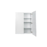 Ready to Assemble 24x30x12 in. Shaker Double Door Wall Cabinet with 2-Shelf in White - Super Arbor