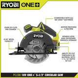 RYOBI ONE+ 18V Cordless 6-Tool Combo Kit with (2) 2.0 Ah Batteries and Charger, PCL1600K2