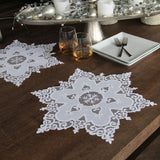 Snowflake 18 in. White Round Doily (Set of 2)