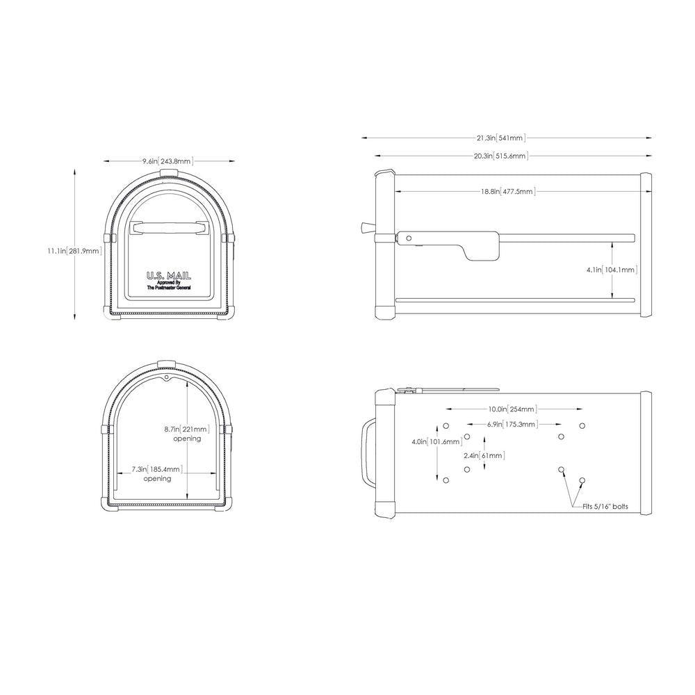Hillsborough Post Mount Mailbox Copper - Super Arbor
