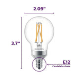 Philips 60-Watt Equivalent G16.5 Dimmable LED Light Bulb with Warm Glow Dimming Effect Soft White (2-Pack)
