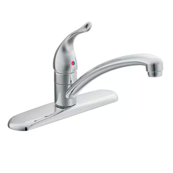 Moen Chateau Chrome 1-Handle Deck-Mount Low-Arc Handle Kitchen Faucet (Deck Plate Included)