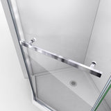 Prism 34.125 in. x 34.125 in. x 72 in. Semi-Frameless Neo-Angle Pivot Shower Enclosure in Brushed Nickel - Super Arbor