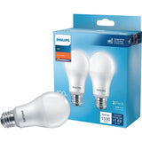 Philips 100-Watt Equivalent A19 Non-Dimmable Energy Saving LED Light Bulb Soft White (2700K) (2-Pack)