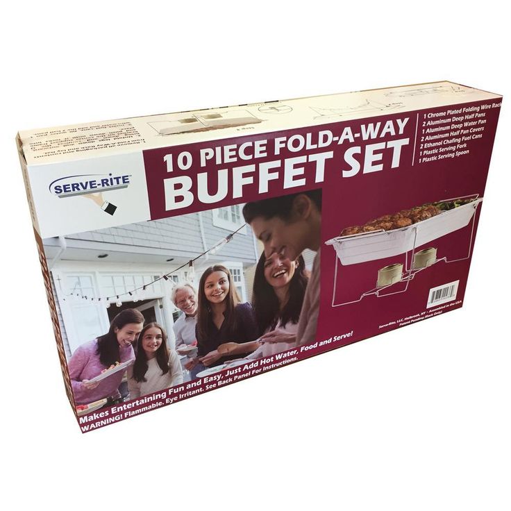 8 qt. Capacity 10-Piece Aluminum Multi-Buffet Server Chafing Dish