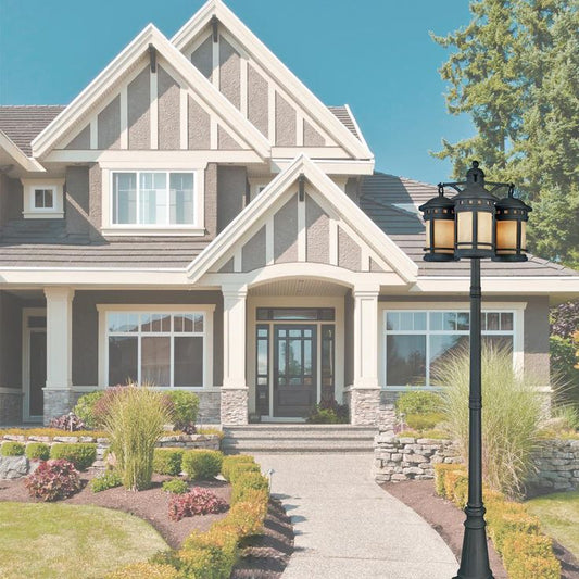 Sedona 9-Light 3-Head Oil Rubbed Bronze Outdoor Post Lantern