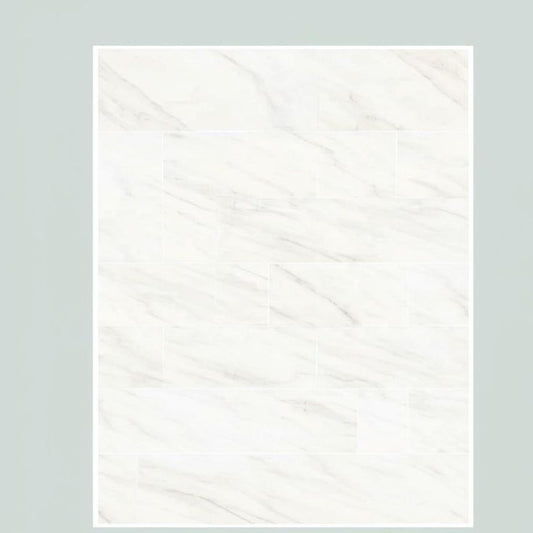 Home Decorators Collection Kolasus White Polished Porcelain Tile 12x24