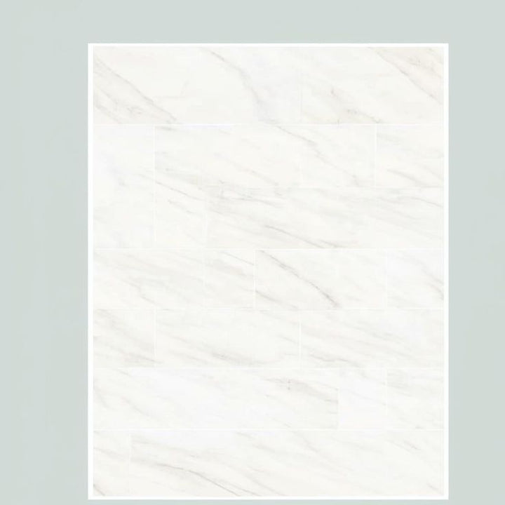 Home Decorators Collection Kolasus White Polished Porcelain Tile 12x24