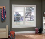 RELIABILT 105 Series New Construction 35-1/2-in x 51-1/2-in x 2-5/8-in Jamb White Vinyl Low-e Argon Single Hung Window with Grids Half Screen Included