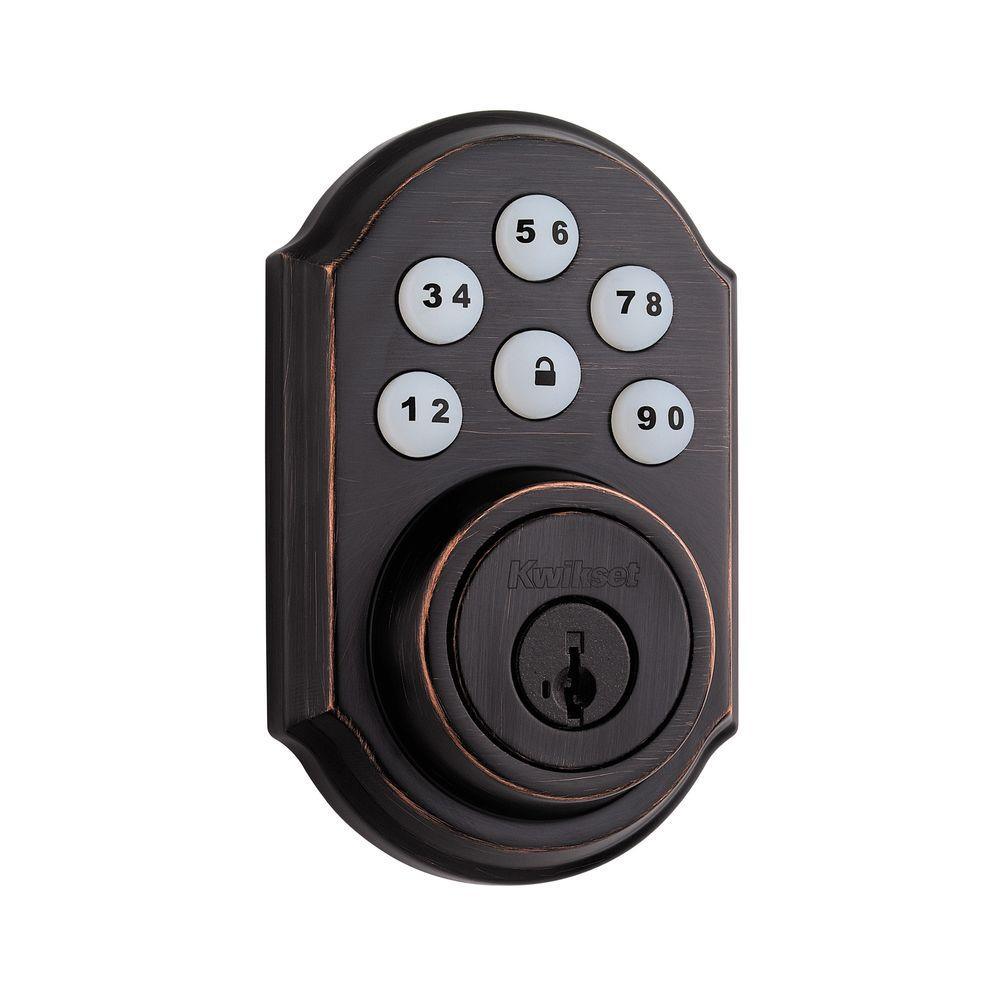 SmartCode 909 Satin Nickel Single Cylinder Electronic Deadbolt Featuring SmartKey Security and Tustin Passage Lever - Super Arbor