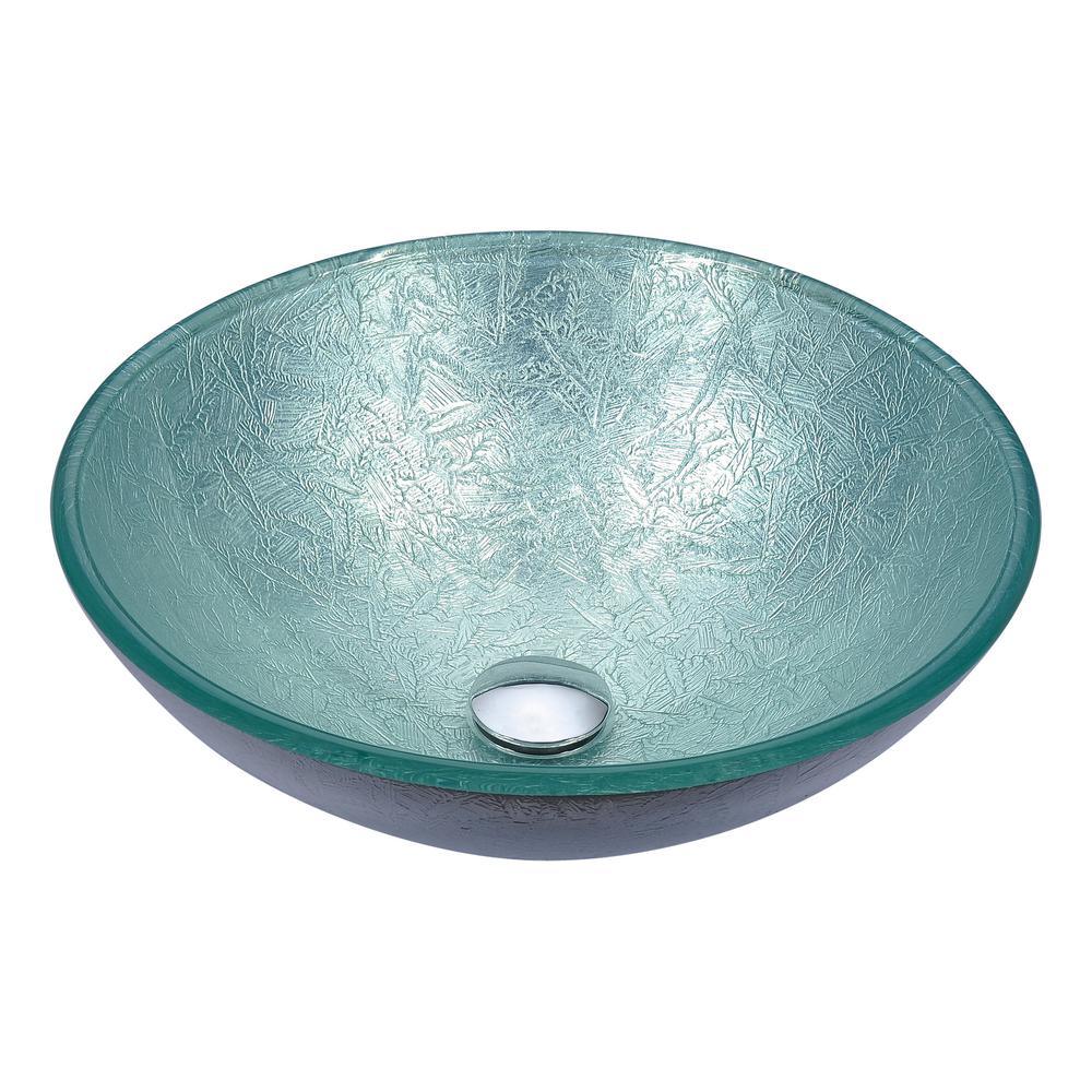 Posh Series Deco-Glass Vessel Sink in Coral Blue - Super Arbor