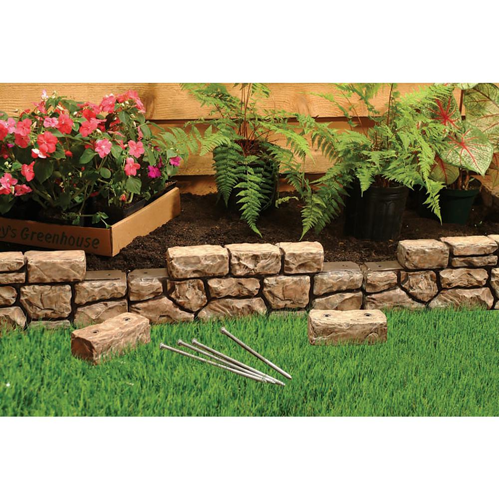 Dalen Products 6 in. x 10 ft. Tan Stone Wall Border - Super Arbor