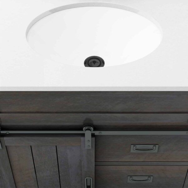 Style Selections Morriston 30-in Distressed Java Single Sink Bathroom Vanity with White Engineered Stone Top