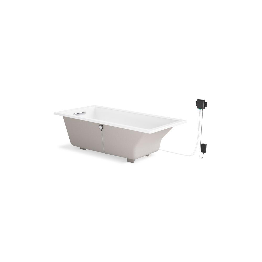 Underscore 5 ft. Acrylic Rectangular Drop-in Non-Whirlpool Bathtub in White with Wireless Music Kit - Super Arbor