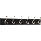 27 in. Black and Satin Nickel Scroll Hook Rack - Super Arbor