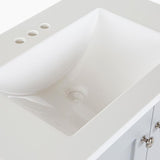 Delridge 30 in. W x 19 in. D Bath Vanity in Pearl Gray with Cultured Marble Vanity Top in White with White Sink