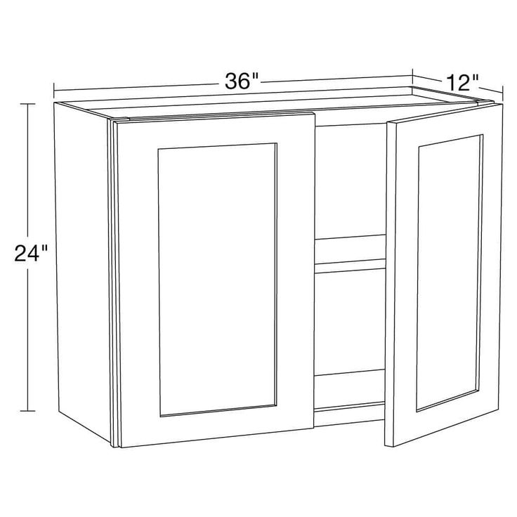Home Decorators Collection Newport 36 in. W x 12 in. D x 24 in. H Assembled Plywood Wall Bridge Kitchen Cabinet in Blended Cream with Soft Close