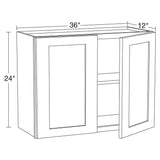 Home Decorators Collection Newport 36 in. W x 12 in. D x 24 in. H Assembled Plywood Wall Bridge Kitchen Cabinet in Pacific White with Soft Close